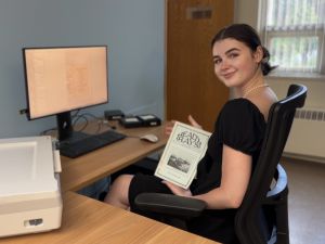 Summer student and Digitization Assistant, Chloe, hired through funding from Young Canada Works