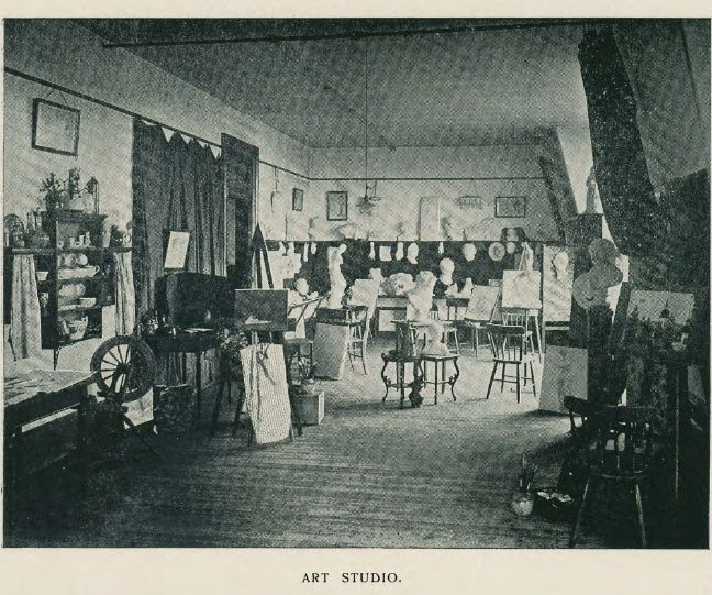 Seminary’s Art Studio is described in the 1902/1903 calendar as “amply, lighted from the north, and is abundantly supplied with models, casts and necessary equipment for still-life study.”
